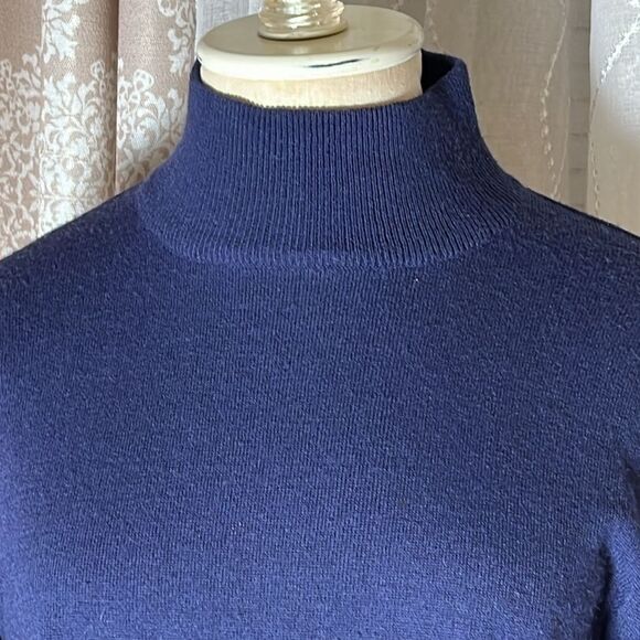 Jeanne Pierre blue mock turtleneck Sweater size medium - Picture 2 of 7